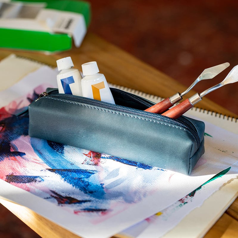 Londo Genuine Leather Zipper Pen, Pencil & Cosmetic Case - Image 5